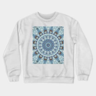 Crystal Blue Winter Star Kaleidoscope Crewneck Sweatshirt